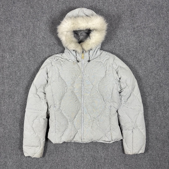 Vintage Y2K Salomon Fur Hood Down Puffer Jacket Gorpcore Women's Size Small - Picture 1 of 14